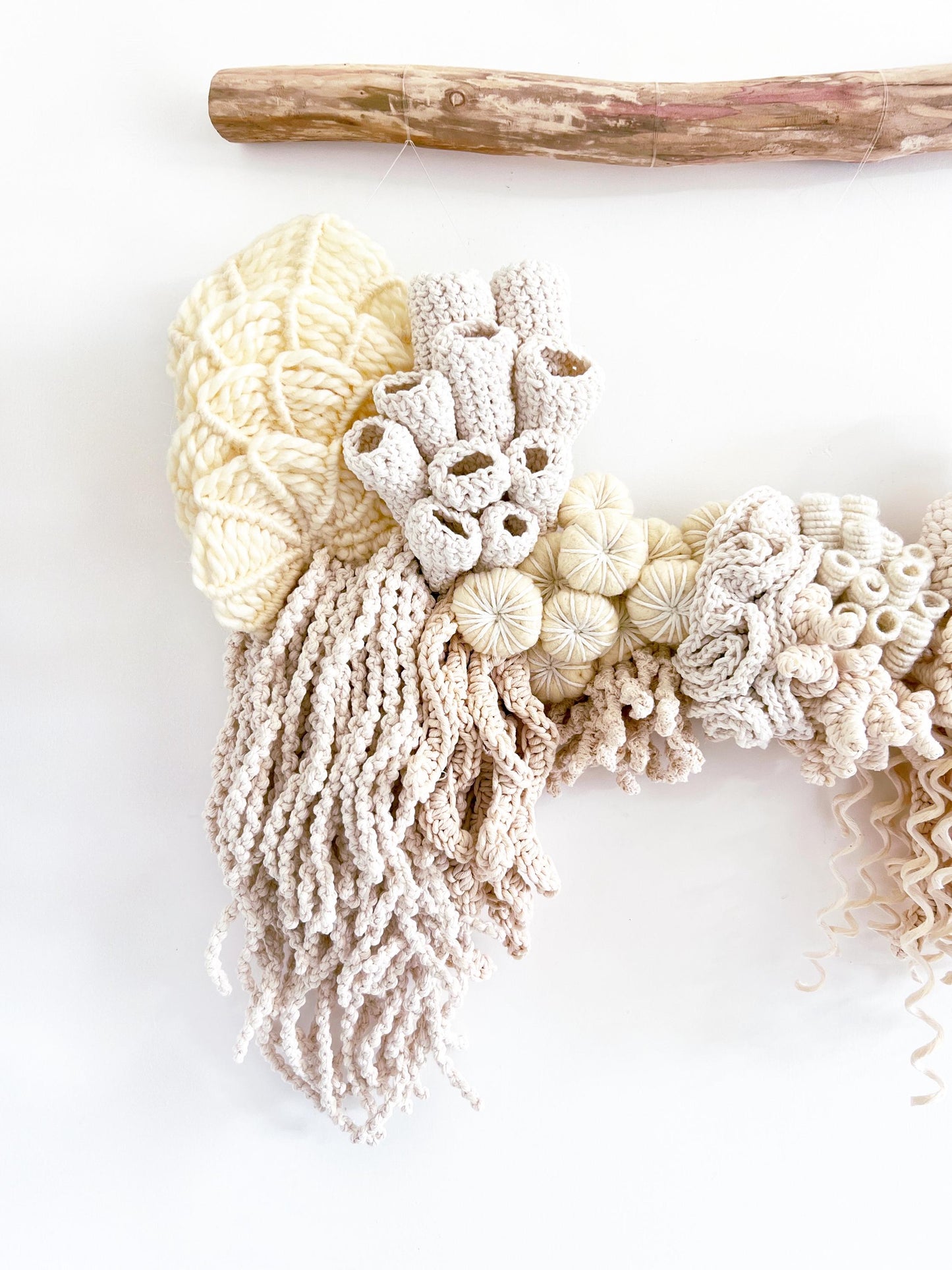 Medium Macrame Ocean art/Coral reef art/ Nautical wall art/macrame corals/Macrame Wall decor/jellyfish art