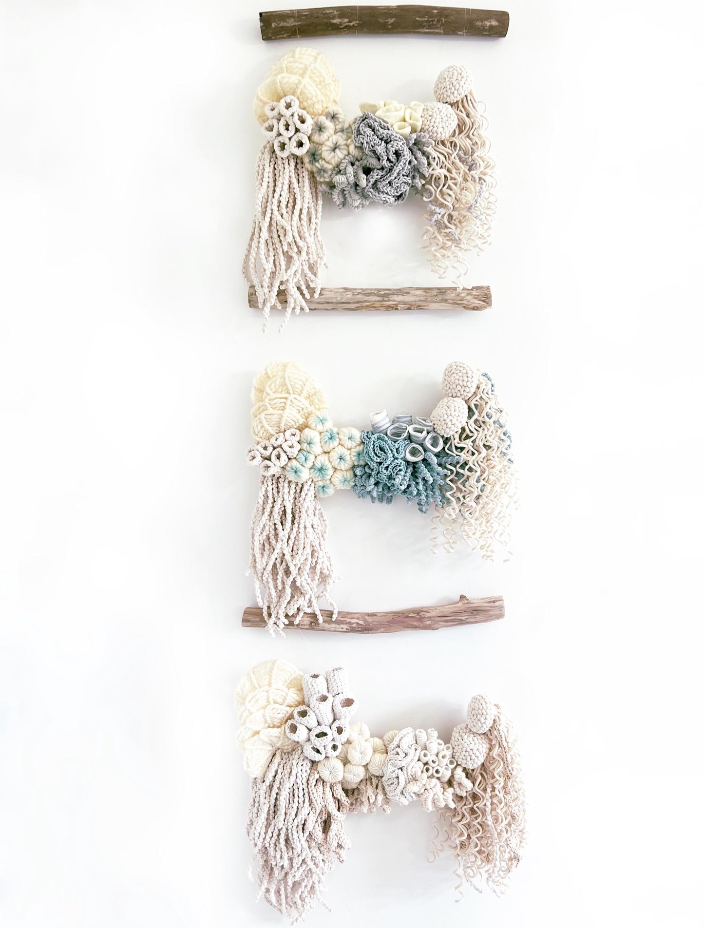 Medium Macrame Ocean art/Coral reef art/ Nautical wall art/macrame corals/Macrame Wall decor/jellyfish art