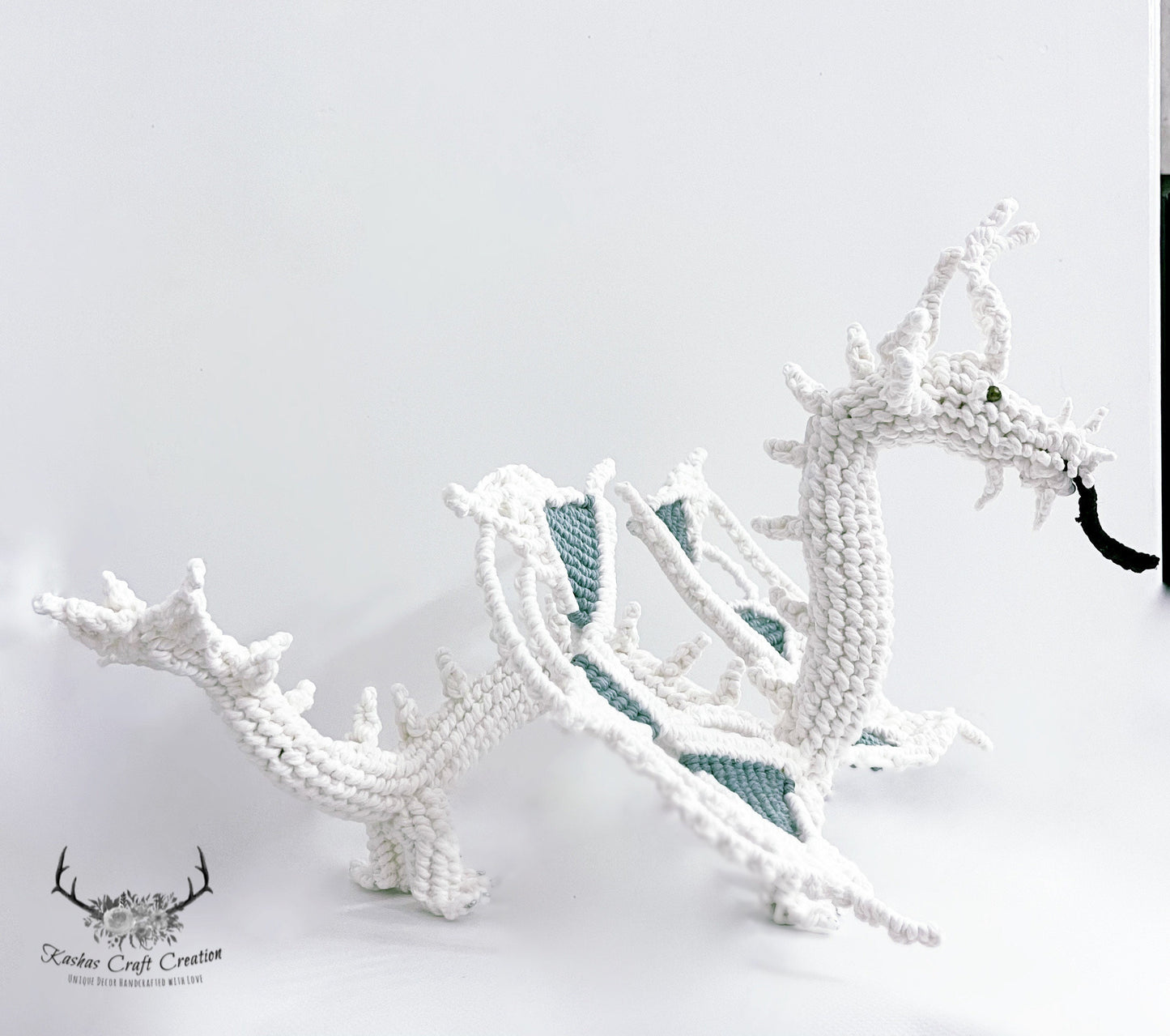 Commission Only Art// Macrame Dragon/ Dragon Art/ Macrame sculpture Dragon/Dragon Decor