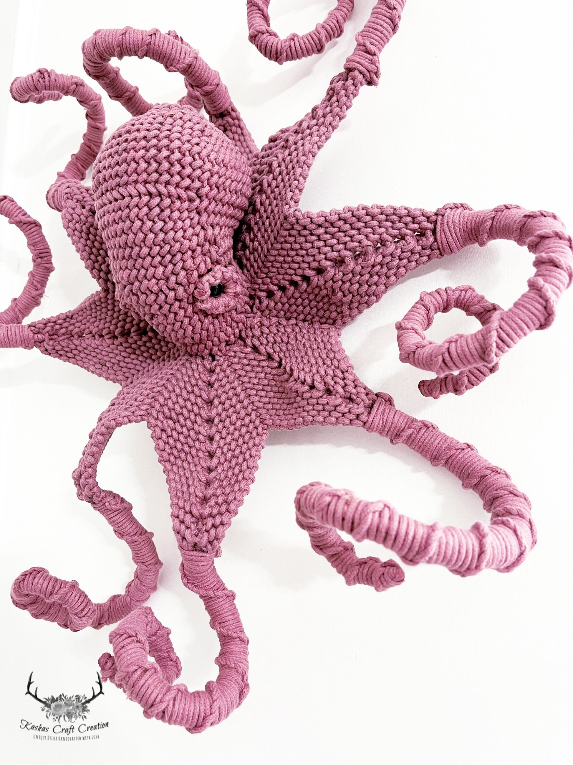 Octopus Art/Large Octopus Cotton sculpture/ Fiber Sculpture octopus/Octopus wall art