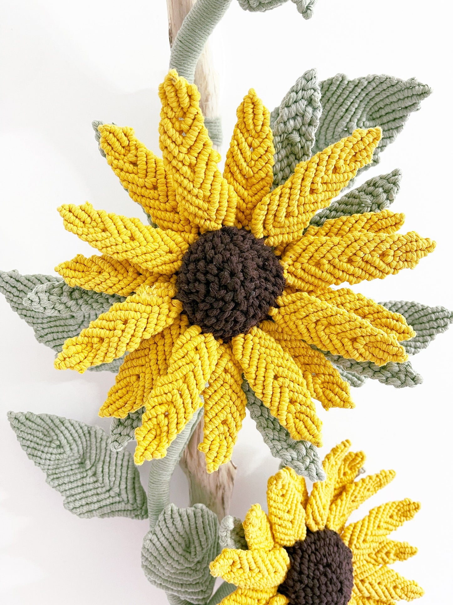 Blooming Sunflower Fiber Art Decor/Sunflower Wall art/3D Macrame Flower/ Sunflower Art