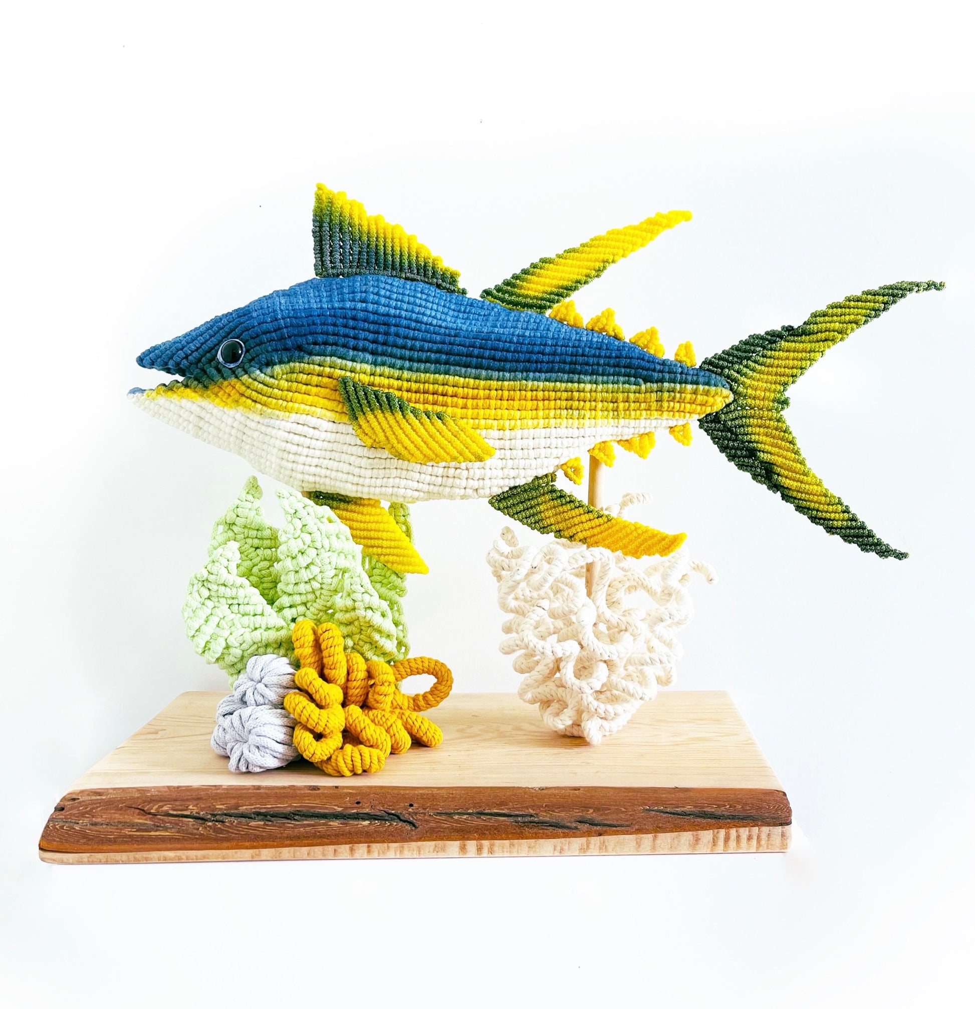 Tuna Sculpture/ Fiber Sculpture Fish/Fish Art/ Fish Decor /Yellow Fin Tuna