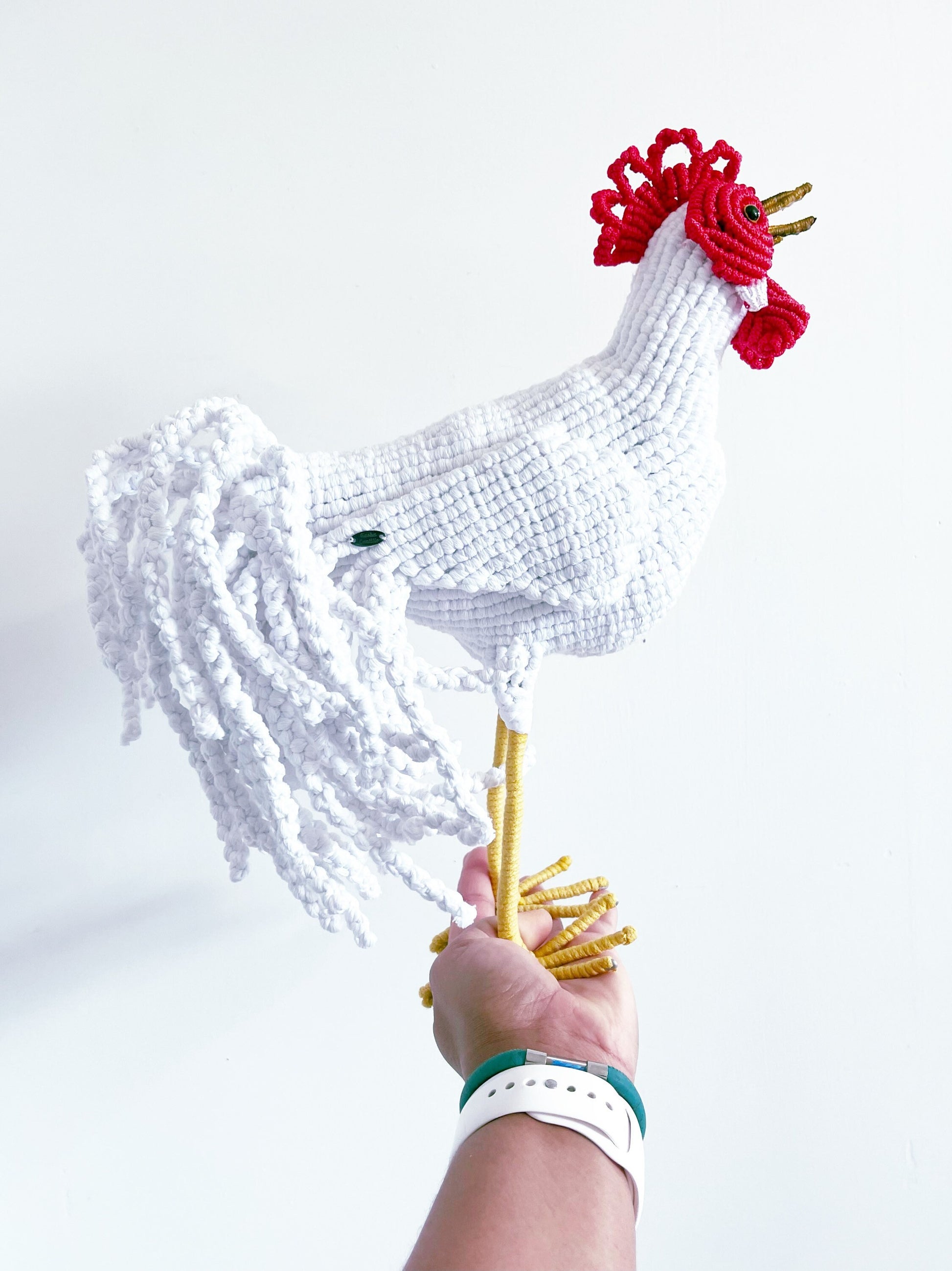 Macrame Rooster/ Rooster Art/ Rooster Sculpture/ Rooster Decor