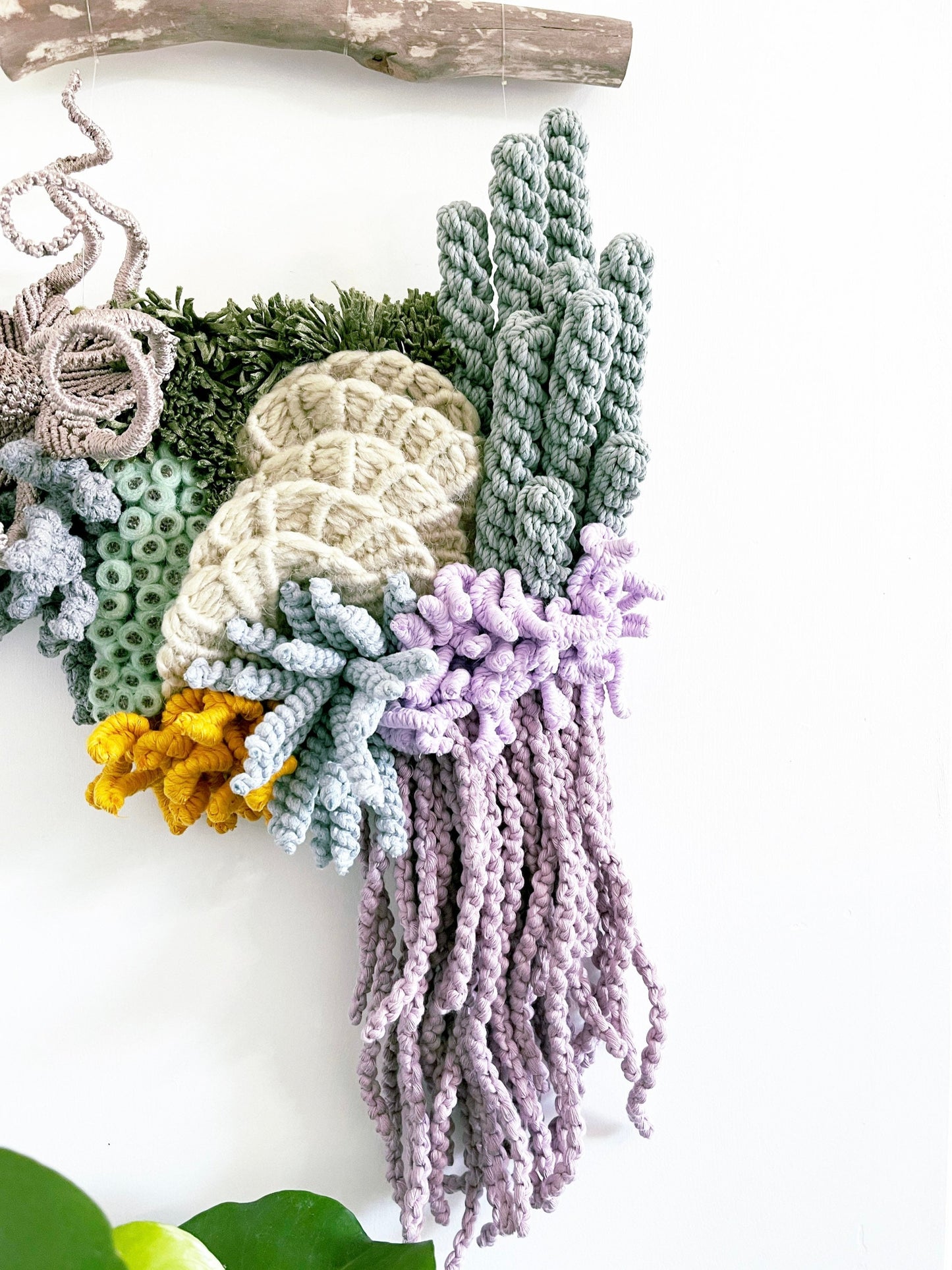 COMMISSION ONLY//Small Macrame Ocean art/Coral reef art/ Nautical wall art/Macrame barrier reef/macrame corals/macrame fish/ Macrame Octopus