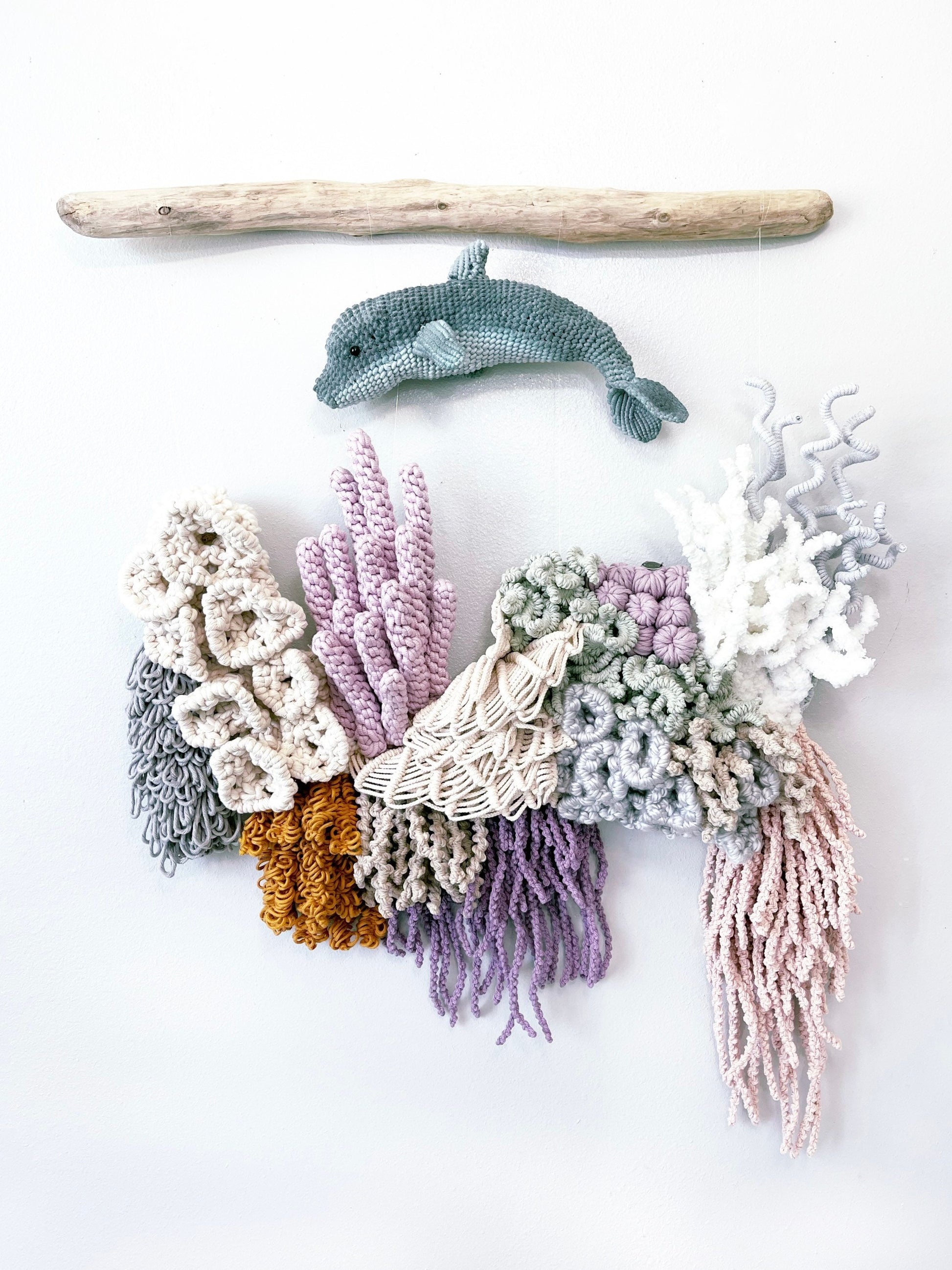COMMISSION ONLY ART//Macrame Coral Reef Art/ Fiber Coral Reef/ Barrier reef art / Nautical Macrame Art