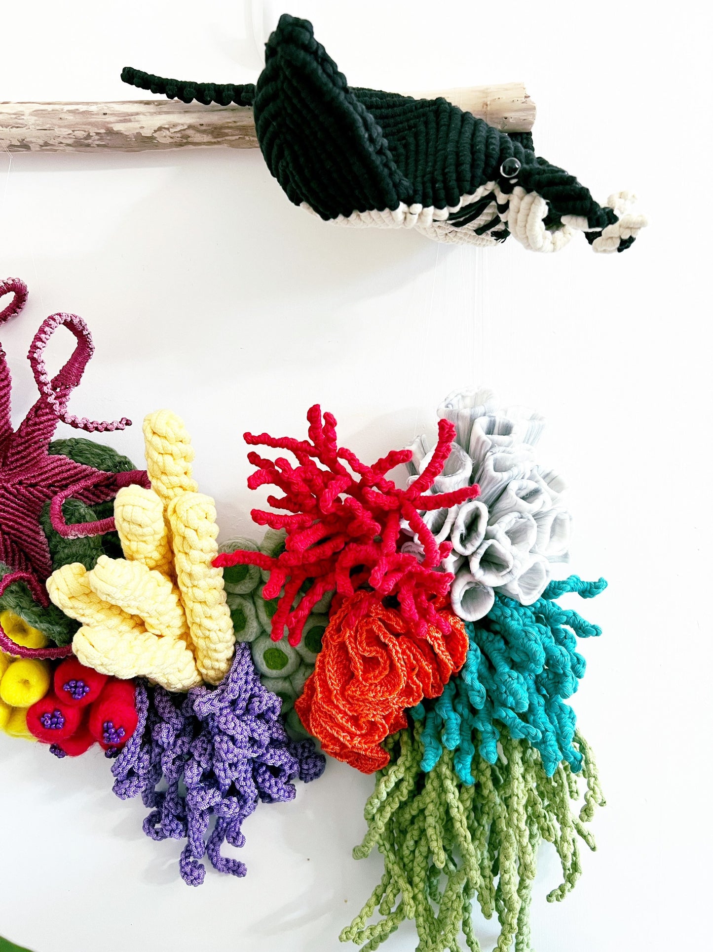 COMMISSION ONLY //Commission order Small Macrame Ocean art/Coral reef art/ Macrame barrier reef/macrame corals/macrame fish/ Macrame Octopus