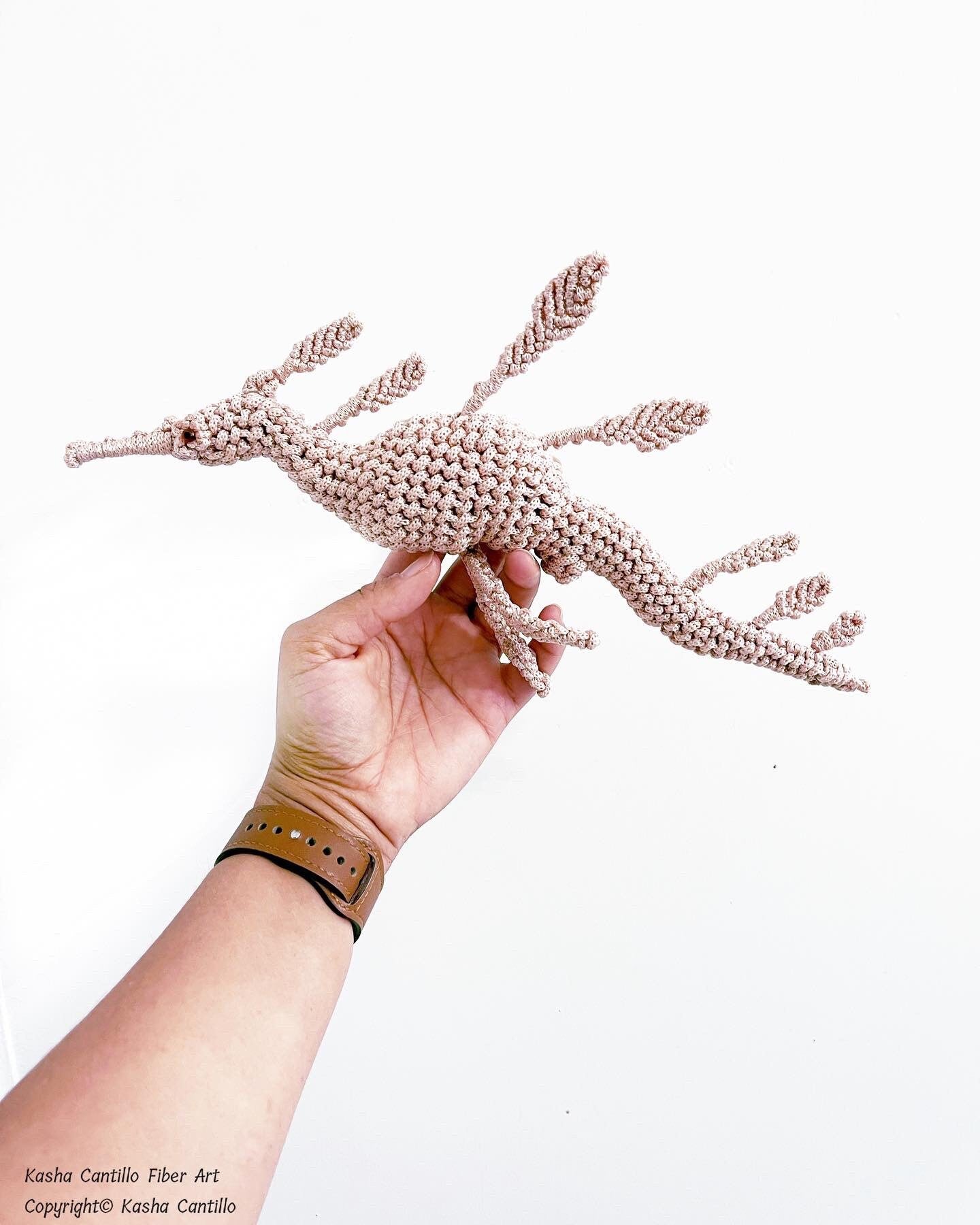 COMMISSION ONLY/ leafy sea dragon/ common seahorse //Macrame art/ macrame sea dragon