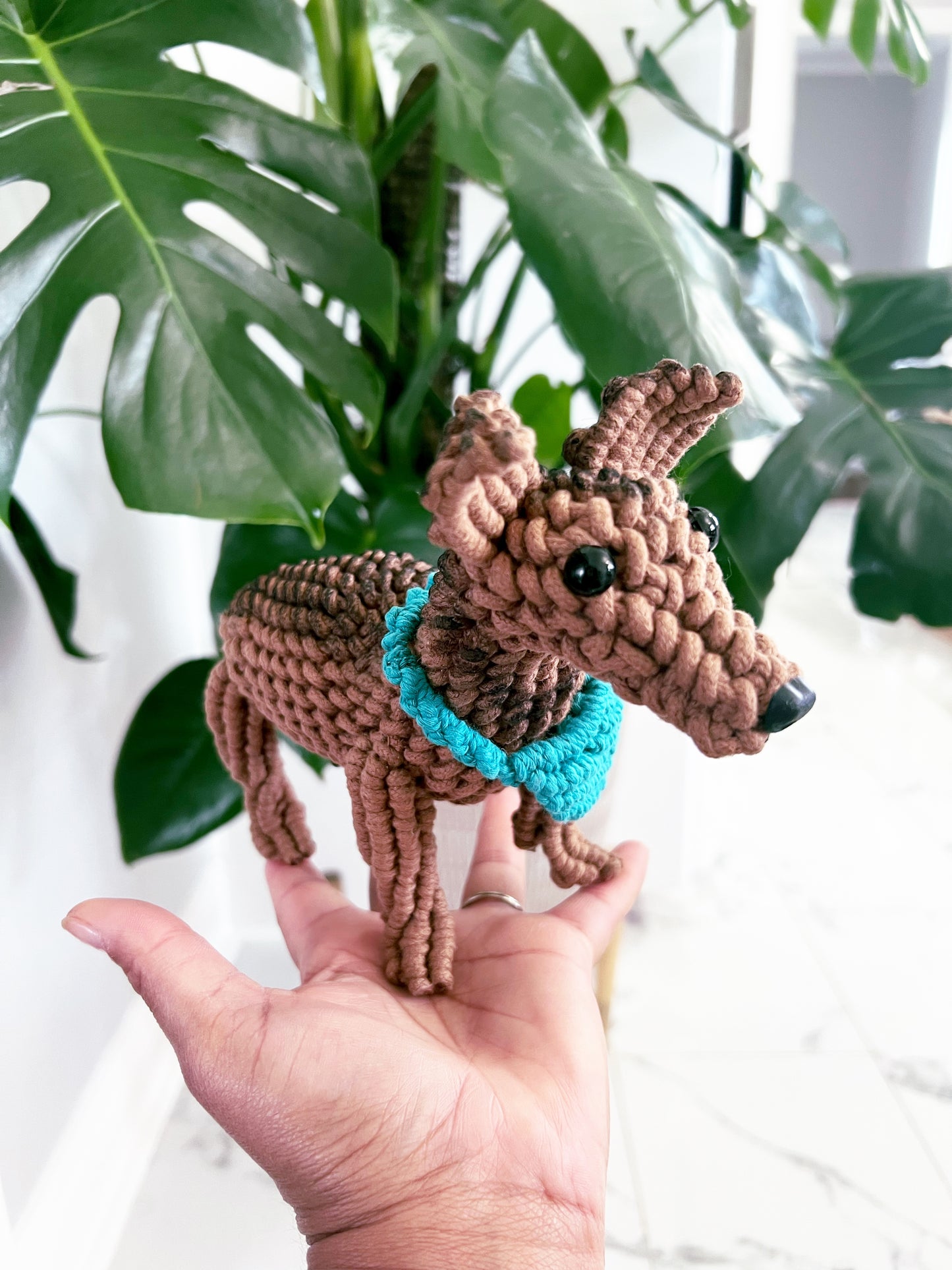 Macrame Dog/Dog 3D Sculptures/Fiber Sculpture/3D Dog/ Dog Art